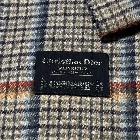 CHRISTIAN DIOR Monsieur Cashmaire Fringed Scarf - Picture 2 of 4